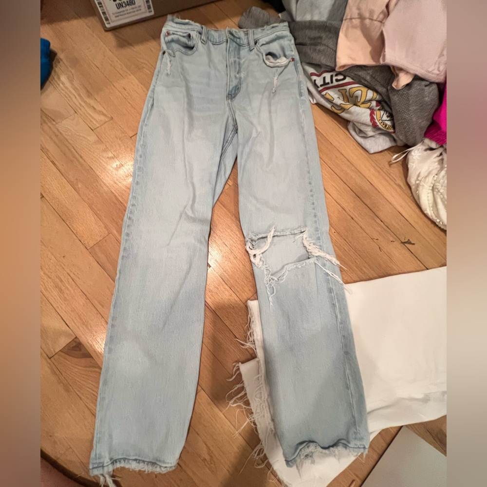 Abercrombie & Fitch Blue Boyfriend Jeans Distressed
